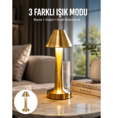 Kablosuz LED Masa Lambası 1800mAh 3 Renk Aydınlatma Dokunmatik Yeni Nesil