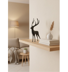 Geyik Figürü Gri Modern Salon ve Raf Dekoru