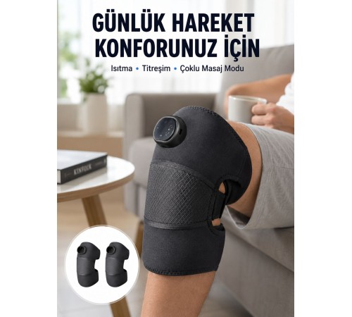 3 Seviyeli Titreşimli Isıtmalı Diz Bakım Masaj Cihazı Yeni Nesil