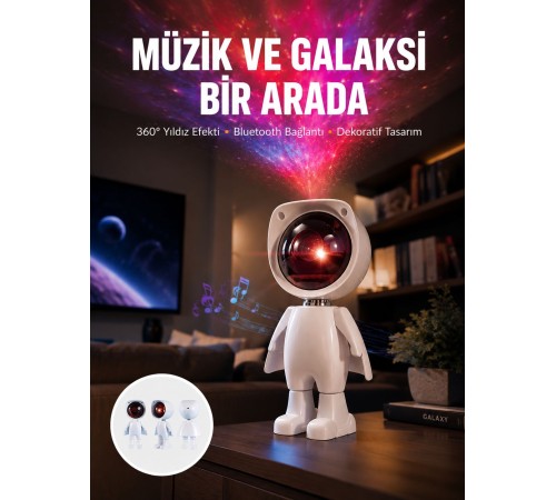 Gün Batımı Projektör Lamba Astronot Görünümlü Dekoratif Masa Lambası Yeni Nesil