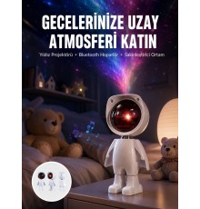 180 Derece Dönebilen Astronot Masa ve Gece Lambası Projektör Yeni Nesil
