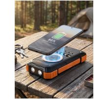 20000 mAh Powerbank Güneş Enerjili Kablosuz Şarj Hızlı Şarj Taşınabilir Batarya