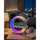 RGB Işıklı Kablosuz Şarjlı Bluetooth Hoparlör Saat ve Alarm Özellikli