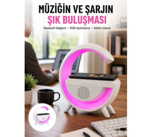 Yeni Nesil Bluetooth Hoparlör Speaker 5.0 Taşınabilir G Şeklinde Powerbankli Yeni Nesil