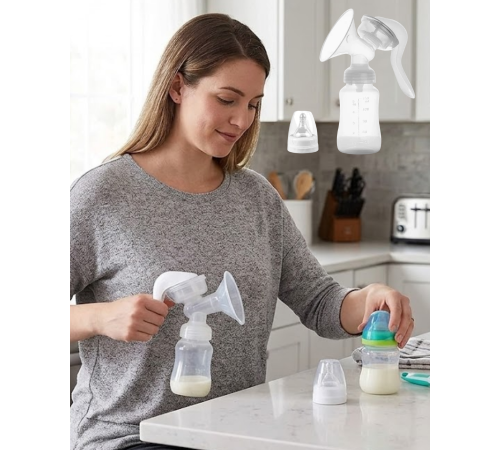 Manuel Göğüs Pompası Masaj Özellikli BPA İçermez Taşınabilir 180 ML