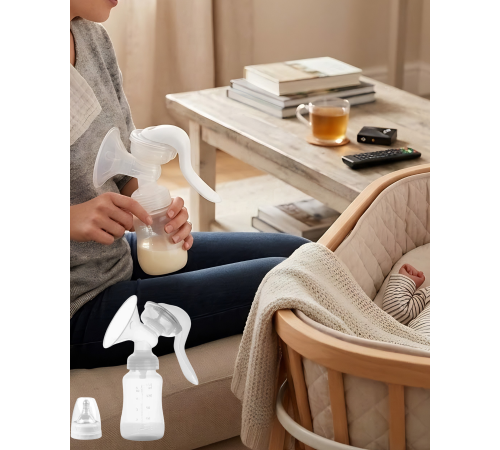 Taşınabilir Manuel Göğüs Pompası Ayarlanabilir Vakumlu 180 ML Şişeli