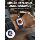 Akıllı Saat 360 mAh Çoklu Spor Modlu Lacivert Siyah Kordon Yeni Nesil