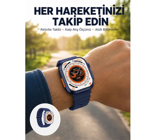 Ultra Akıllı Saat 2.05 İnç Büyük Ekran Bluetooth Aramalı IP67 Yeni Nesil