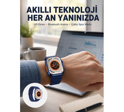 Ultra Akıllı Saat 420x480 IPS Ekran Kalp Atış Yeni Nesil