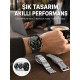 Akıllı Saat Çoklu Kordon Seçeneği Amoled Ekran Çok Fonksiyonlu Bluetooth Bağlantılı Yeni Nesil