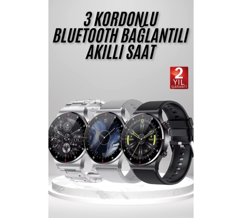 Akıllı Saat Çoklu Kordon Seçeneği Amoled Ekran Çok Fonksiyonlu Bluetooth Bağlantılı