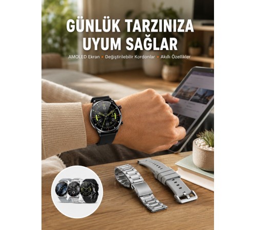 Çok Fonksiyonlu Akıllı Saat Bluetooth Bağlantılı Çağrı Cevaplayabilen Uzun Pil Ömrü Yeni Nesil