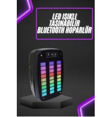 Taşınabilir 6.5 inç LED Bluetooth Kareoke Hoparlör RGB Işıklı Radyolu