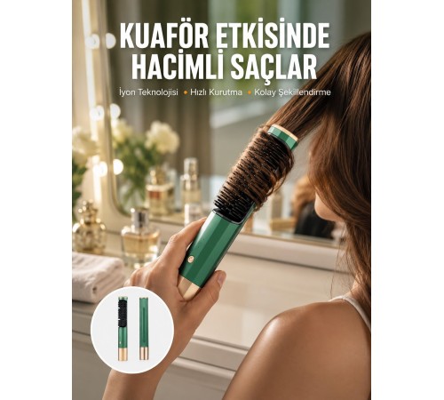 Üflemeli Saç Düzleştirici Fön Tarak Yüksek Isı Ayarlı İyon Özellikli Yeni Nesil