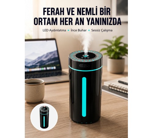Ultrasonik Nemlendirici LED Işıklı Aromaterapi Difüzör Sessiz Çalışma Yeni Nesil