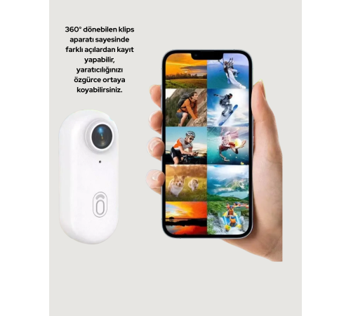 360° Klipsli Manyetik Spor Kamera Yüksek Çözünürlük Yeni Nesil