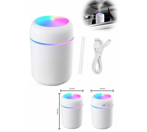 Hava Nemlendirici Buhar Makinesi Led Işıklı USB Dekoratif Nemlendirici Yeni Nesil