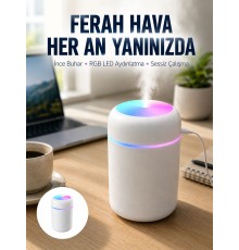 Hava Nemlendirici Buhar Makinesi Led Işıklı USB Dekoratif Nemlendirici Yeni Nesil