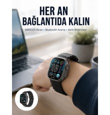AMOLED Akıllı Saat 49mm Bluetooth Arama Spor ve Sağlık Yeni Nesil