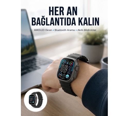 AMOLED Akıllı Saat 49mm Bluetooth Arama Spor ve Sağlık Yeni Nesil