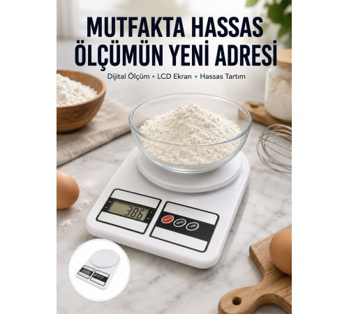 10 Kg Kapasiteli LCD Ekranlı Dijital Mutfak Tartıs Yeni Nesil