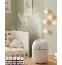 Kompakt Mini Hava Nemlendirici 5 Esans Hediyeli LED Işıklı USB Aromaterapi Cihazı