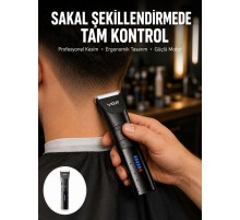 Şarjlı Tıraş Makinesi – Dijital Ekranlı, IPX7 Su Geçirmez, Titanyum Bıçaklı Yeni Nesil