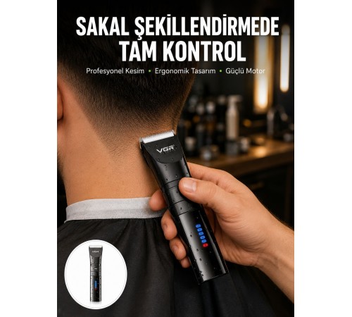 Şarjlı Tıraş Makinesi – Dijital Ekranlı, IPX7 Su Geçirmez, Titanyum Bıçaklı Yeni Nesil