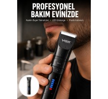Şarjlı Tıraş Makinesi –Dijital Ekranlı, Hızlı Şarjlı, Profesyonel Kesim Seti Yeni Nesil