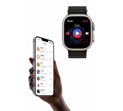 49mm Akıllı Saat Amoled Ekranlı Kadın Erkek Kol Saati Plastik Kordon Yeni Nesil
