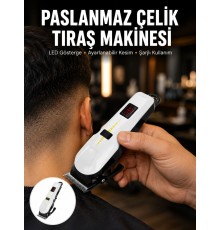 2025 Model Şarjlı Dijital Saç Sakal Tıraş Makinesi Islak Kuru Kullanıma Uygun Yeni Nesil