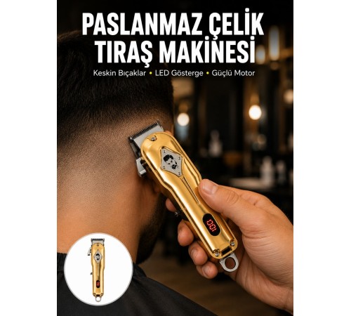 1800 mAh Bataryalı Uzun Kullanım Süreli Şarjlı Tıraş Makinesi Yeni Nesil