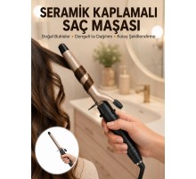 25 mm Seramik Saç Maşası Kalın Bukle ve Hacimli Dalga İçin Yeni Nesil