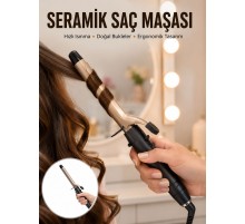 Kalın Bukleler İçin 25 mm Saç Maşası Seramik Plakalı 230 Derece Yeni Nesil