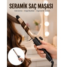 Kalın Bukleler İçin 25 mm Saç Maşası Seramik Plakalı 230 Derece Yeni Nesil