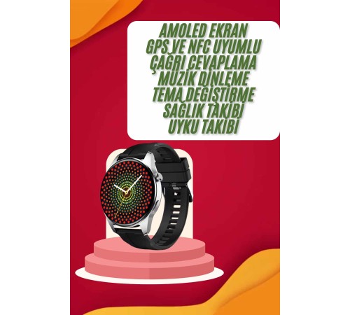 Yuvarlak Kasa 46mm Akıllı Saat Android Ve IOS Uyumlu Uyku ve Sağlık Takibi