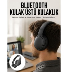 Kablosuz Bluetooth Kulaklık Kulak Üstü Ayarlanabilir Uzun Ömürlü Yeni Nesil
