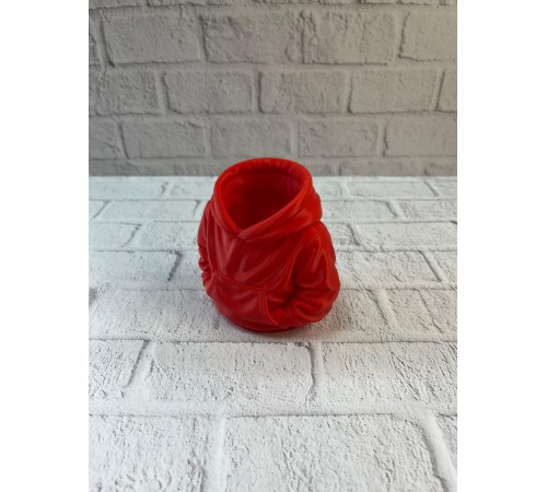 Dekoratif Kırmızı Hoodie Kalemlik 10x10 cm