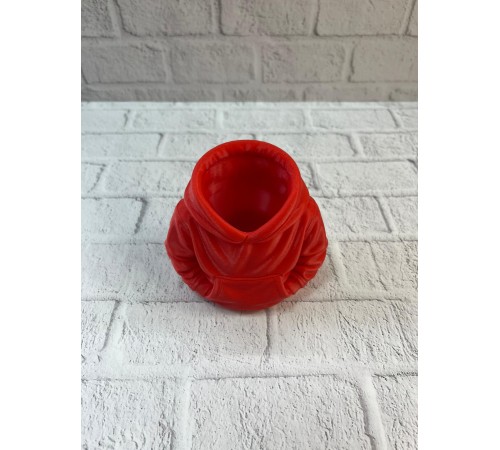 Dekoratif Kırmızı Hoodie Kalemlik 10x10 cm