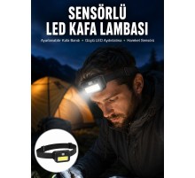 Sensörlü Kamp Lambası Ayarlanabilir Kafa Lambası Kafa Bantlı Yeni Nesil