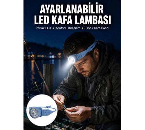 Kampçı Kafa Lambası Su Geçirmez Çok Modlu LED Yeni Nesil