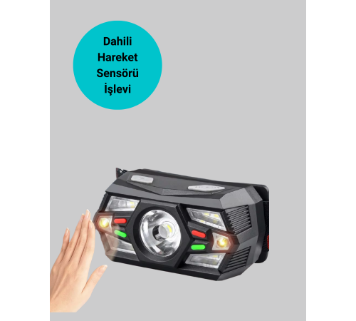 Şarj Edilebilir LED Far Hareket Sensörlü 5 Modlu Outdoor Yeni Nesil