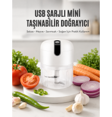 Rondo Doğrayıcı 250 ML Taşınabilir USB Şarjlı Pratik El Rondo Blender (Kopya)