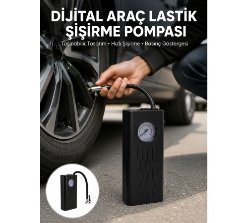 Type-C Şarjlı Güçlü Elektrikli Kompresör Motosiklet Oto Bisiklet İçin Yeni Nesil
