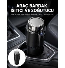 Isıtma Soğutma Özellikli Araç Bardaklığı Çakmak Girişli Akıllı Yeni Nesil