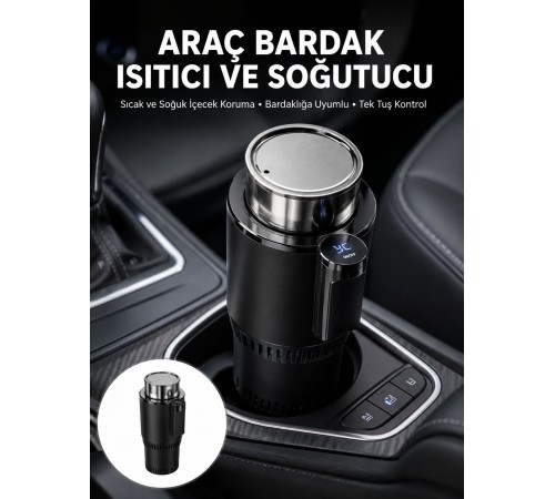 Isıtma Soğutma Özellikli Araç Bardaklığı Çakmak Girişli Akıllı Yeni Nesil