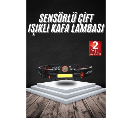 Kafa Lambası Çalışma Işığı Süper Parlak Mıknatıslı Lityum Lion Pilli