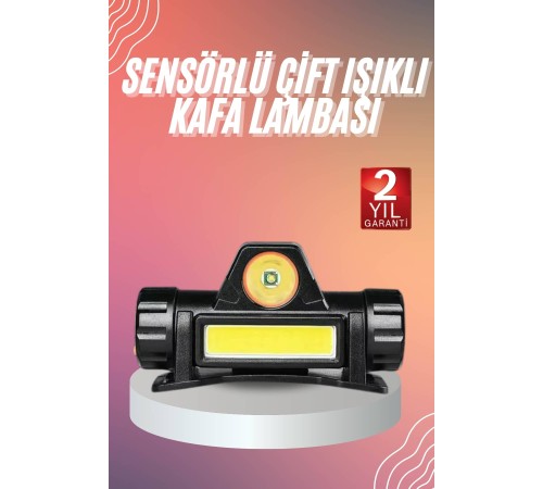 Kafa Lambası Çalışma Işığı Kafa Feneri Şarjlı Mıknatıslı Fenerli