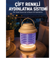 Çift Renkli LED Aydınlatmalı Taşınabilir Sinek Kovucu Lamba