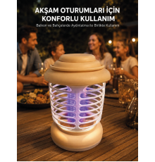 Mor Işık Destekli Kamp ve Bahçe Sinek Kovucu Lamba